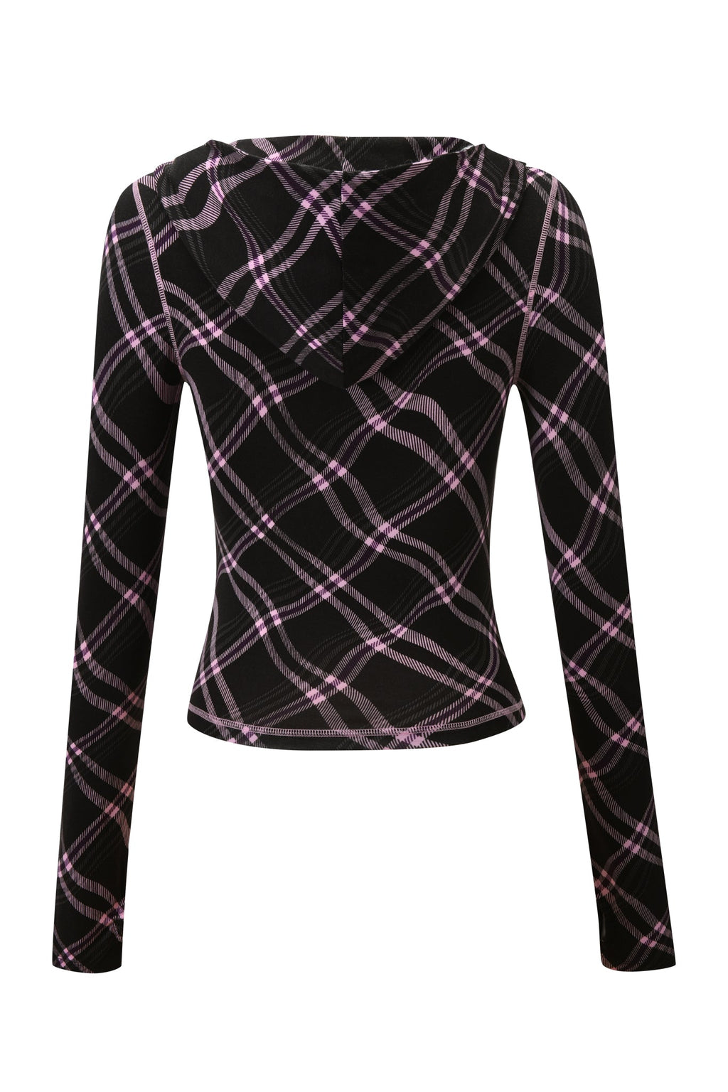 BLARE HOODIE - BLACK WARPED PLAID