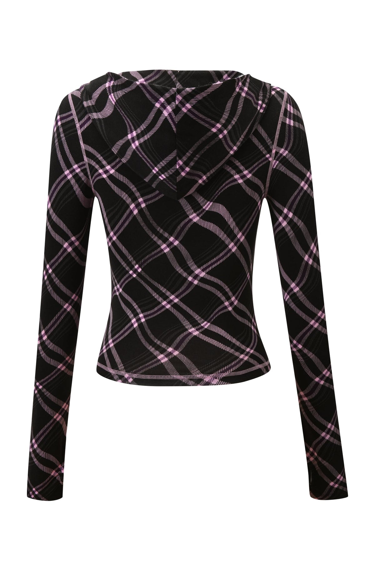 BLARE HOODIE - BLACK WARPED PLAID