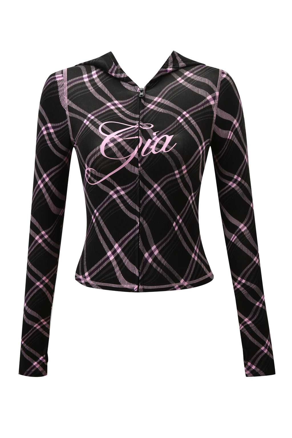 BLARE HOODIE - BLACK WARPED PLAID