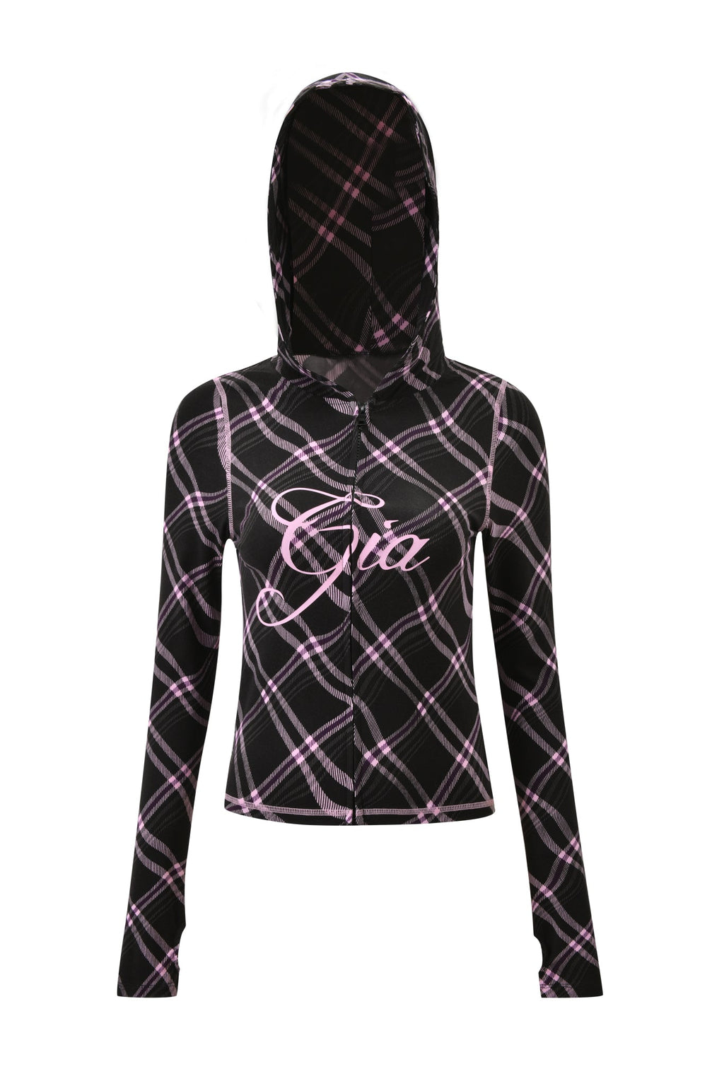 BLARE HOODIE - BLACK WARPED PLAID