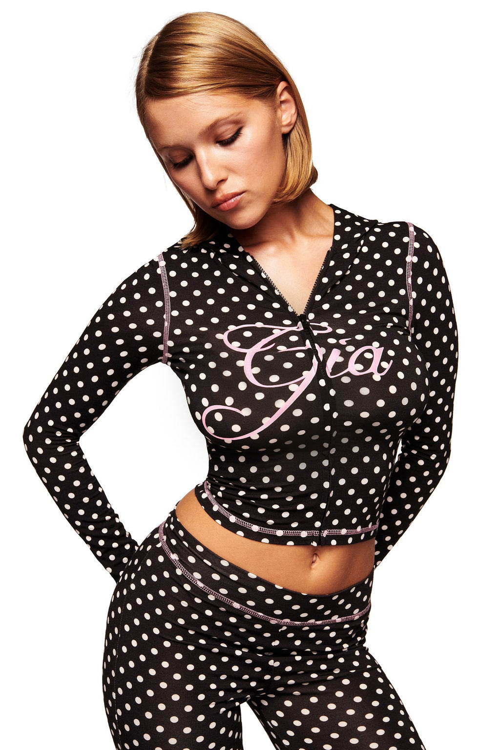 BLARE HOODIE - BLACK POLKA DOT