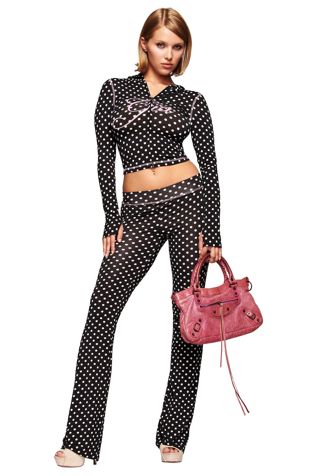 BLARE HOODIE - BLACK POLKA DOT