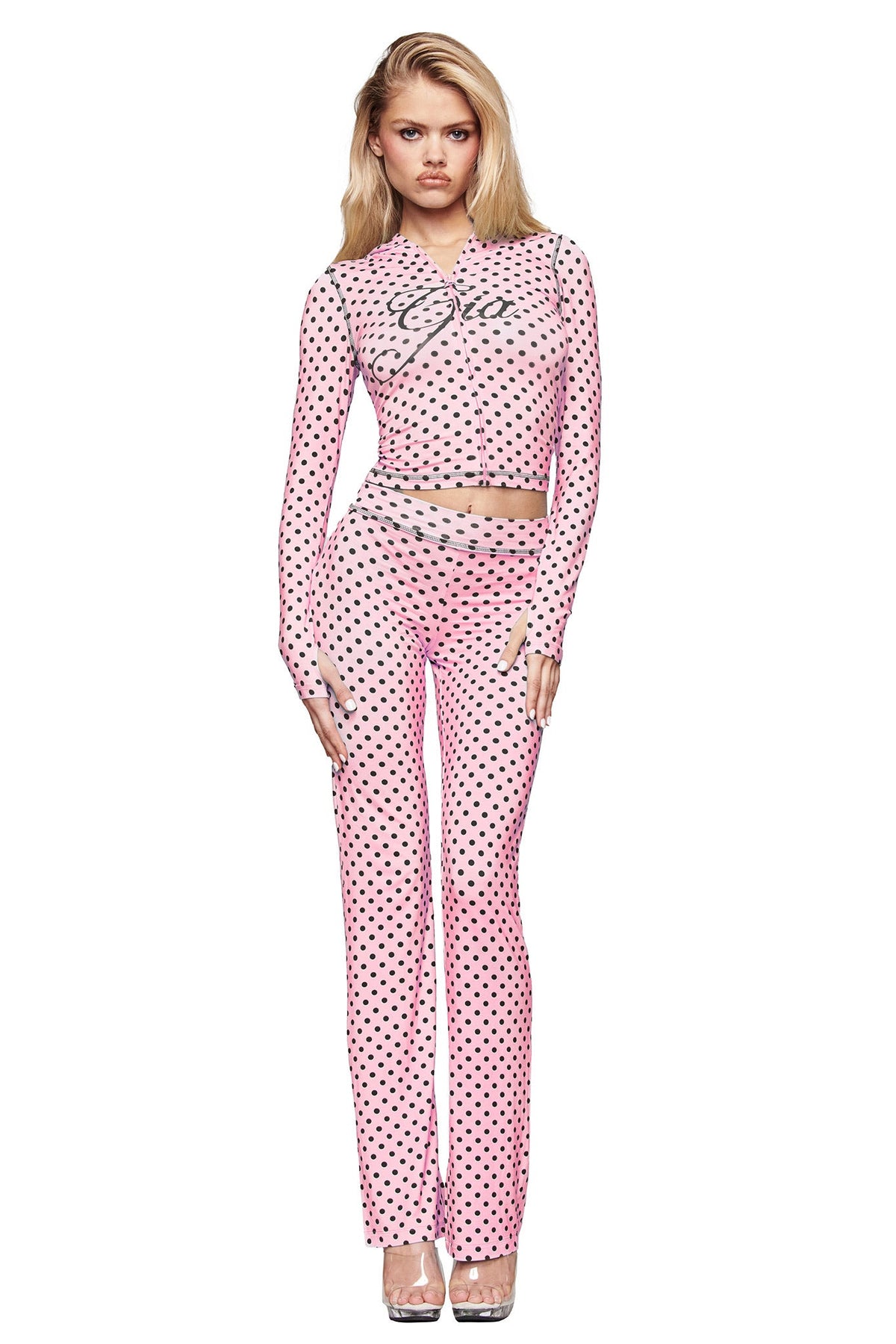 BLARE HOODIE - PINK POLKA DOT