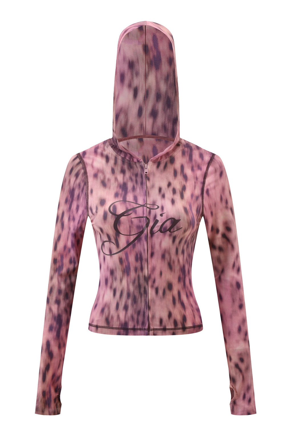 BLARE HOODIE - PINK BLURRED CHEETAH