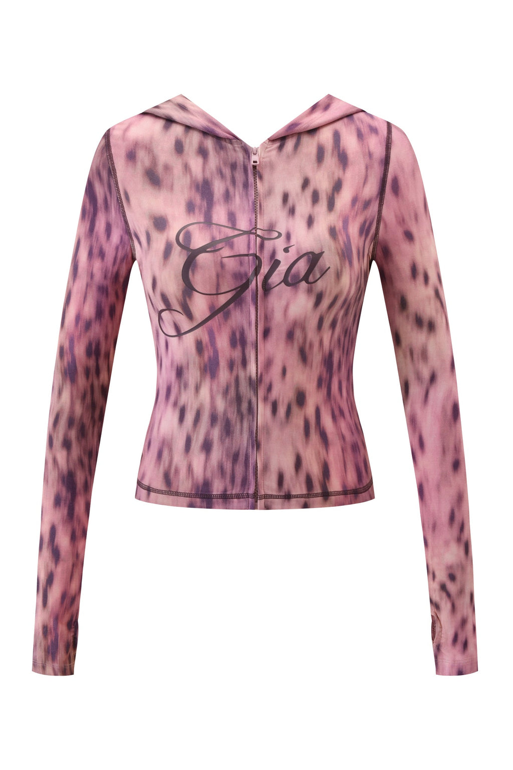 BLARE HOODIE - PINK BLURRED CHEETAH