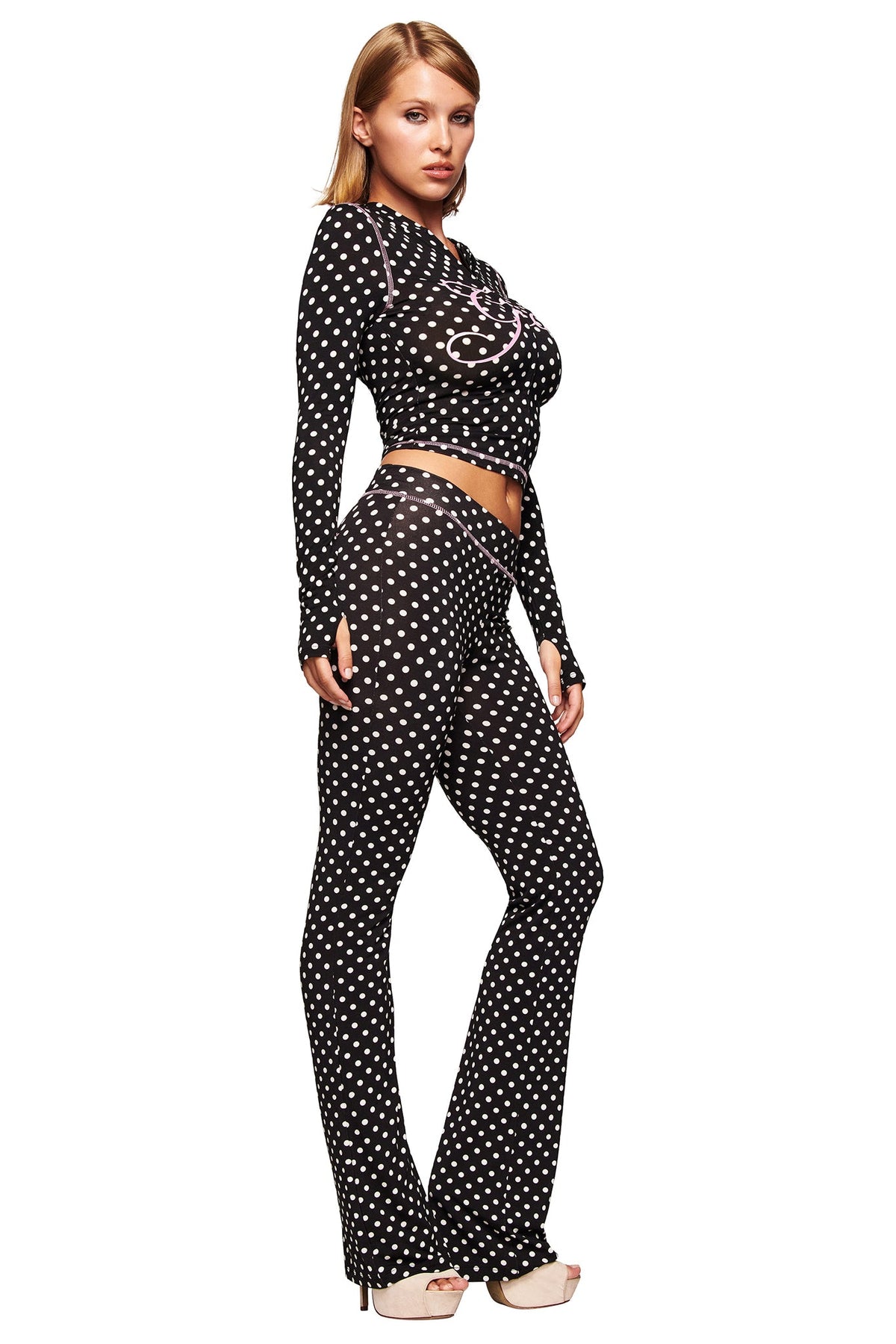 BLARE HOODIE - BLACK POLKA DOT