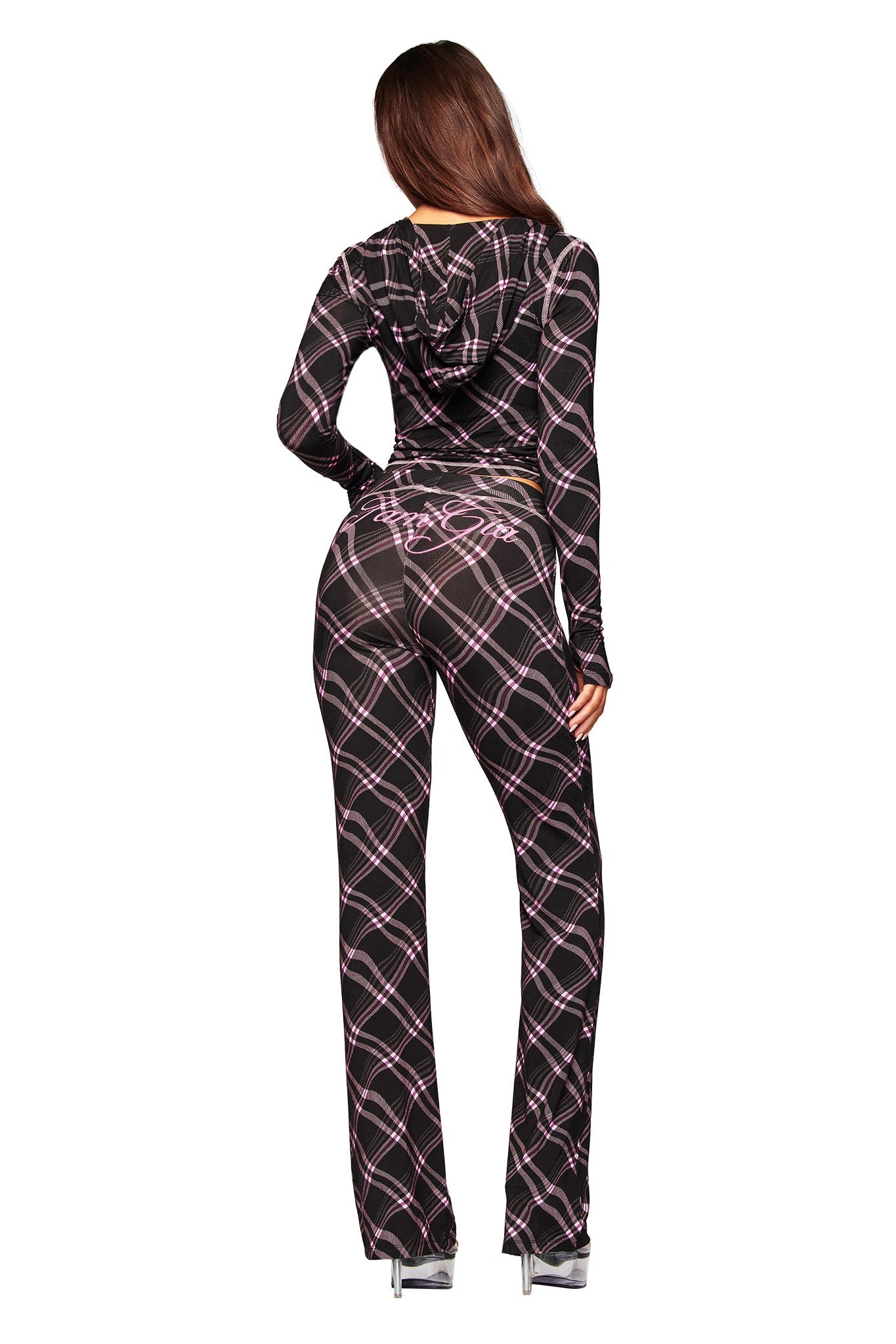 BLARE HOODIE - BLACK WARPED PLAID