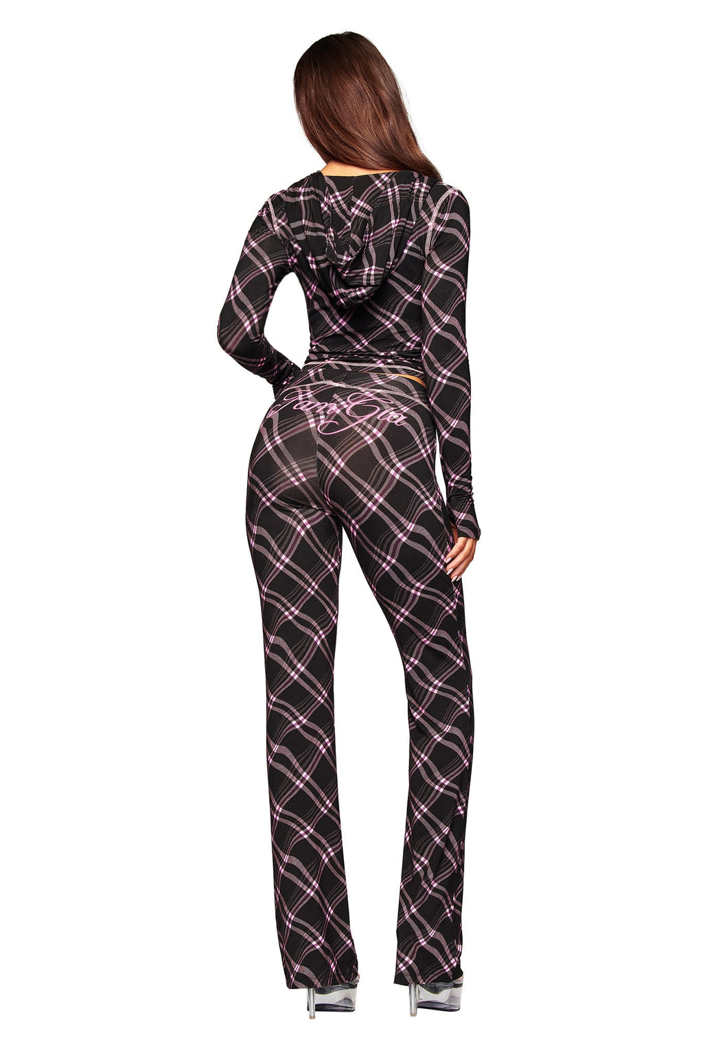 BLARE TRACKPANT - BLACK WARPED PLAID
