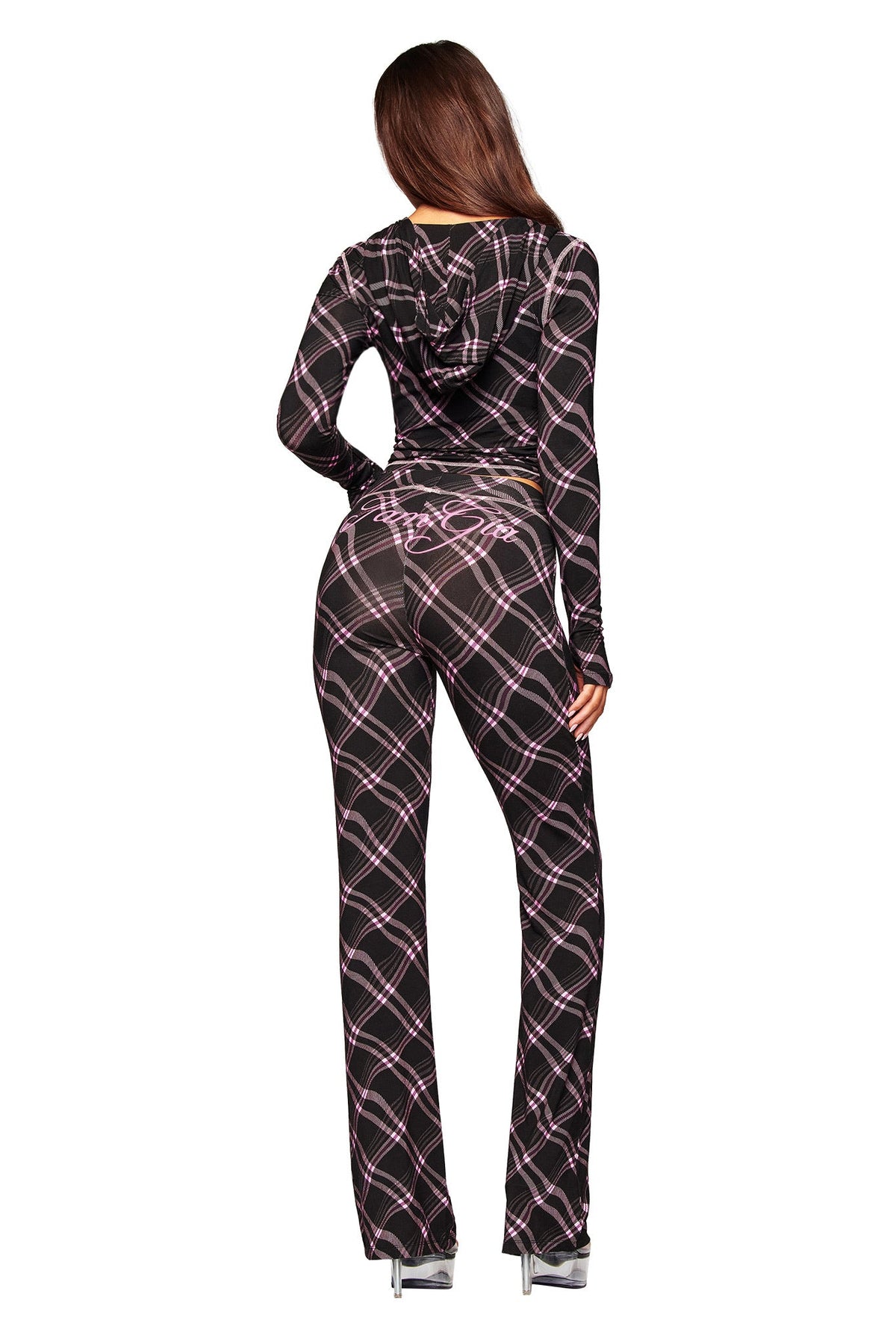 BLARE TRACKPANT - BLACK WARPED PLAID