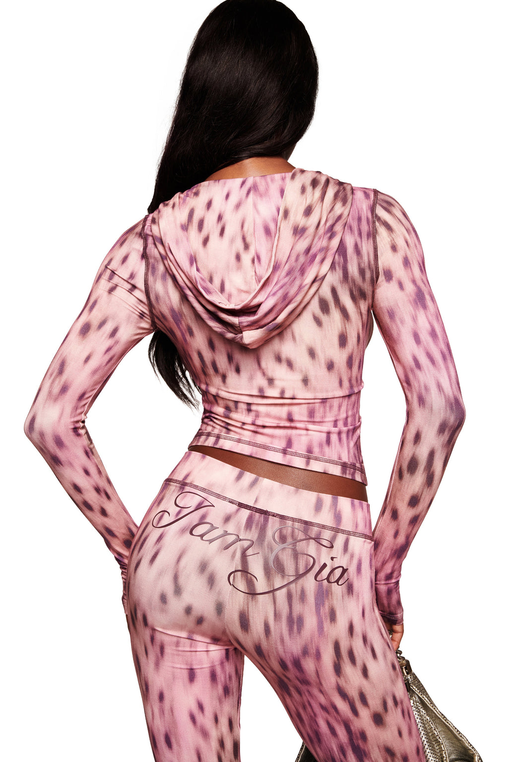 BLARE HOODIE - PINK BLURRED CHEETAH
