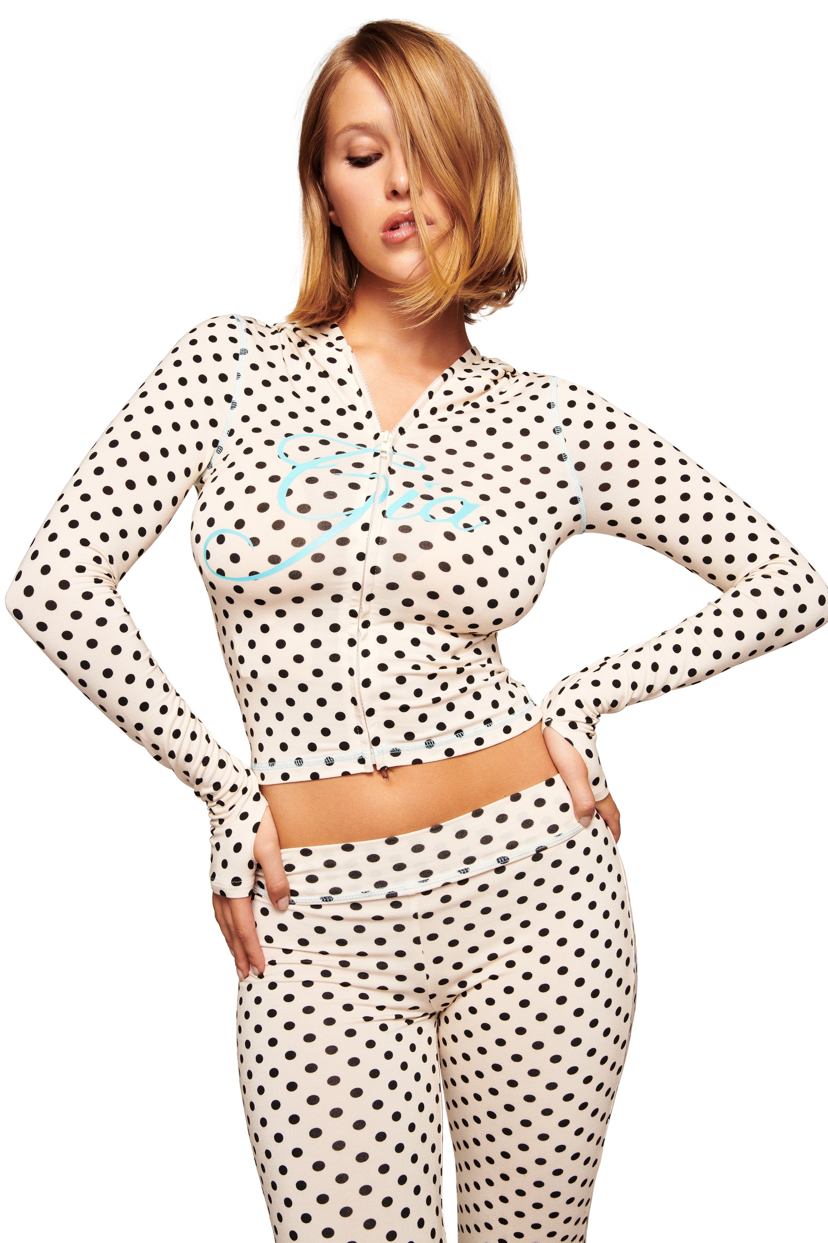 BLARE TRACKPANT - CREAM POLKA DOT