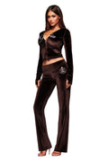 BLARE VELOUR POCKET TRACKPANT - CHOCOLATE
