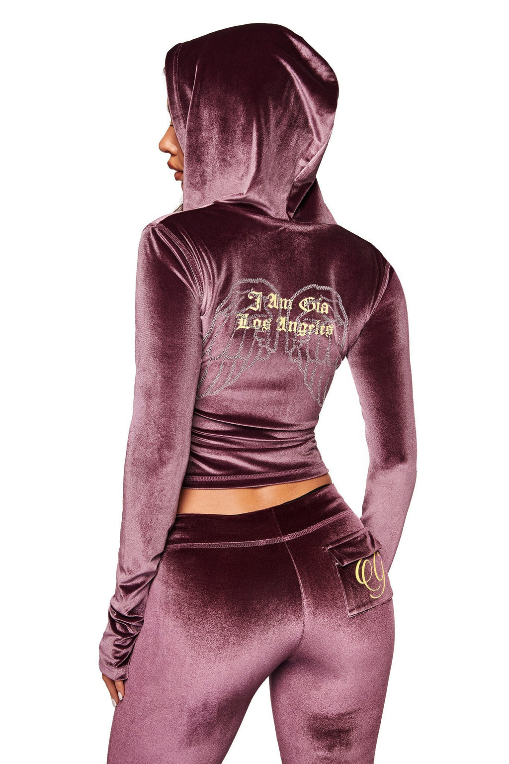BLARE VELOUR POCKET TRACKPANT - PURPLE