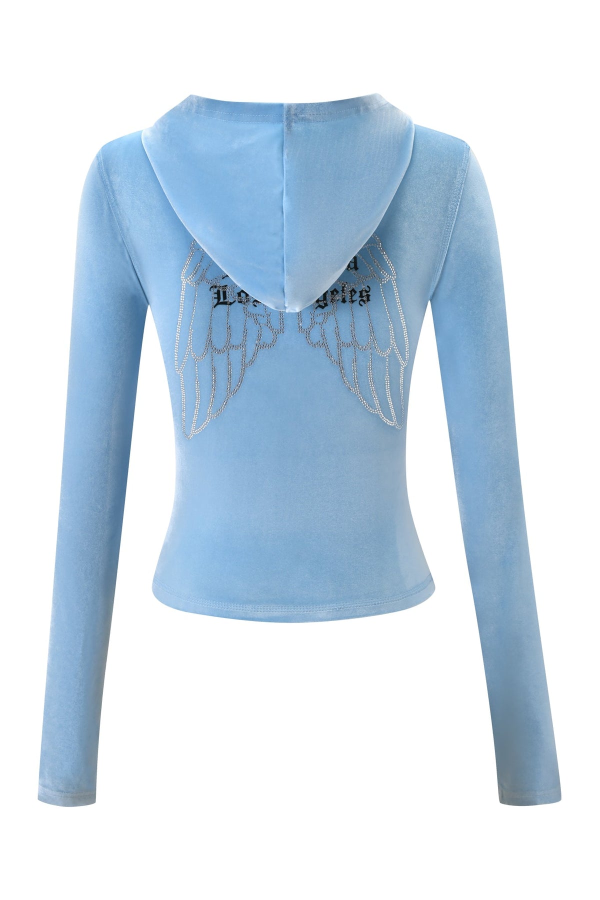 BLARE VELOUR POCKET HOODIE - ICE BLUE