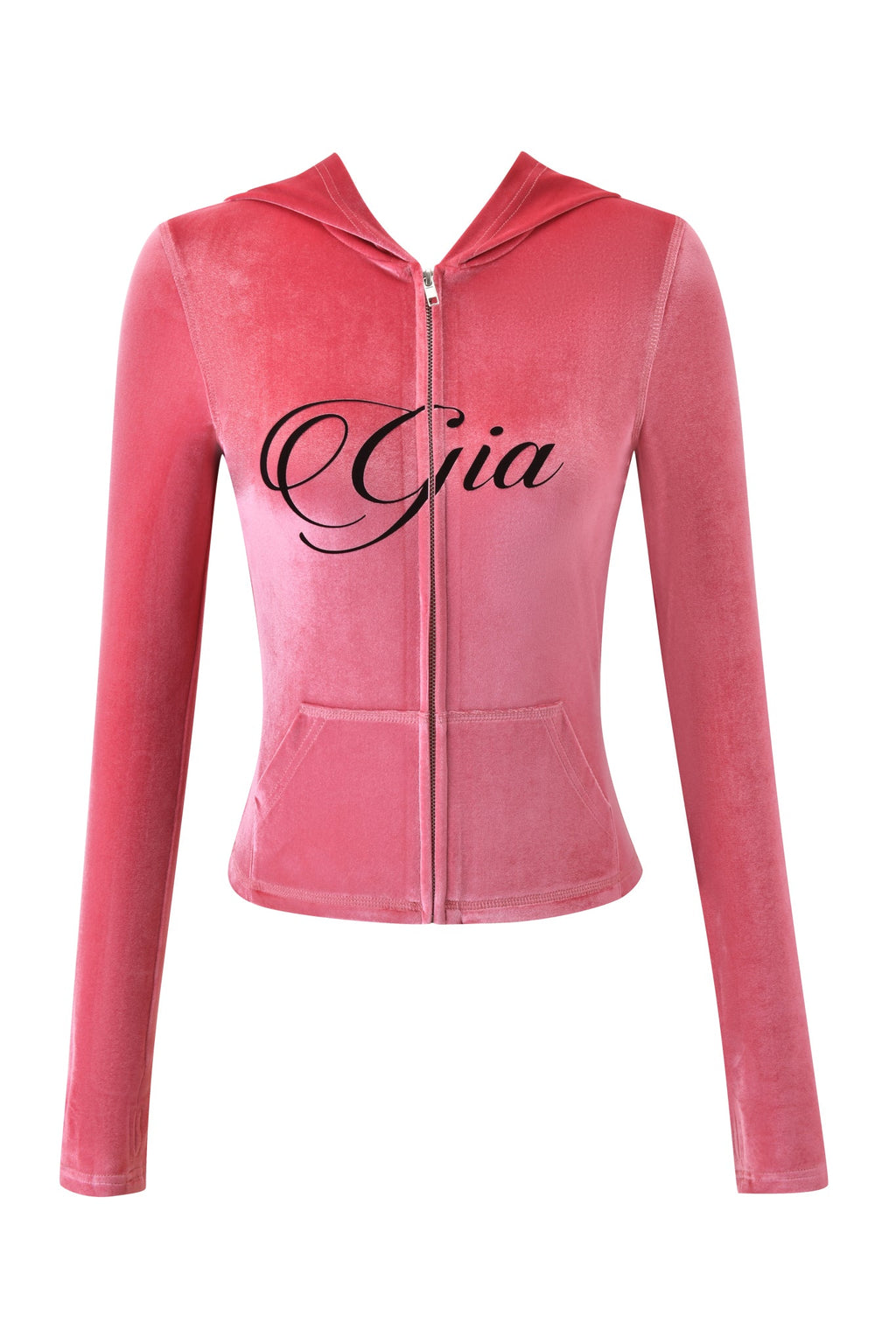 BLARE VELOUR POCKET HOODIE - PINK