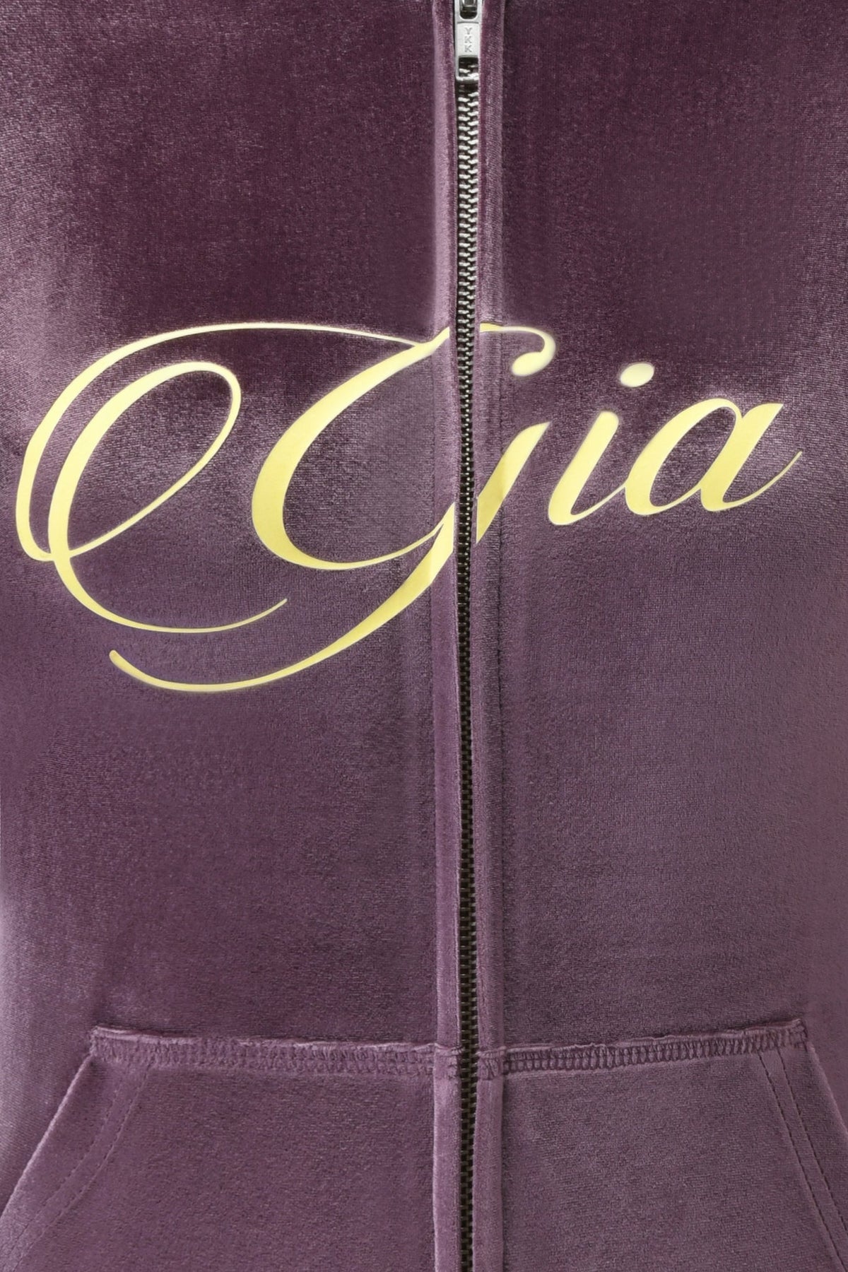 BLARE VELOUR POCKET HOODIE - PURPLE