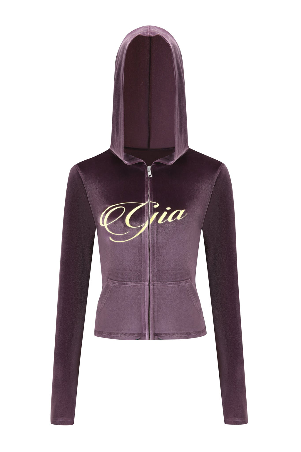 BLARE VELOUR POCKET HOODIE - PURPLE