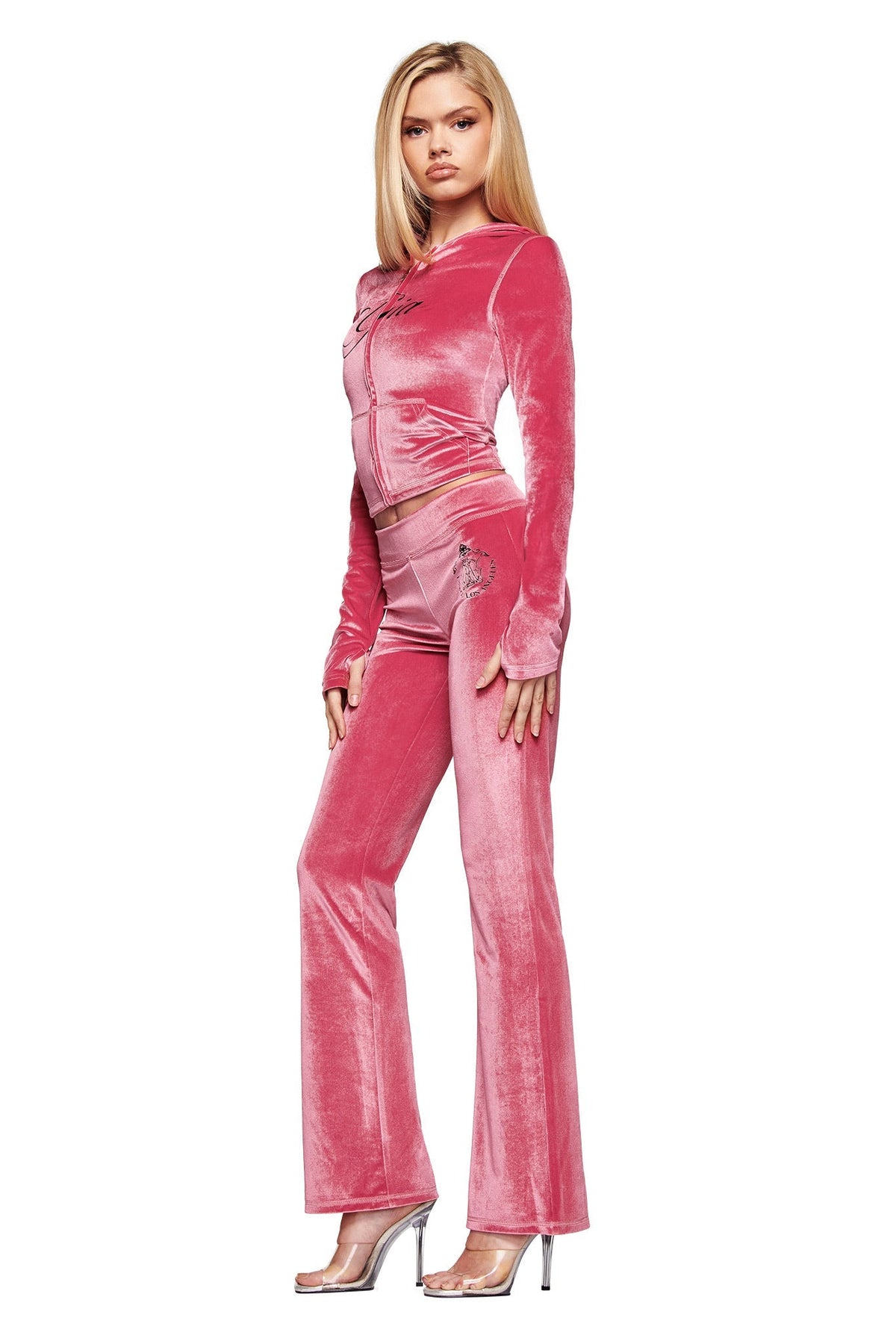 BLARE VELOUR POCKET TRACKPANT - PINK