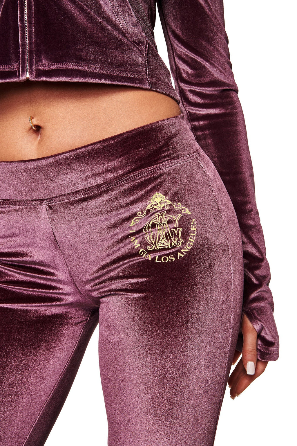BLARE VELOUR POCKET TRACKPANT - PURPLE