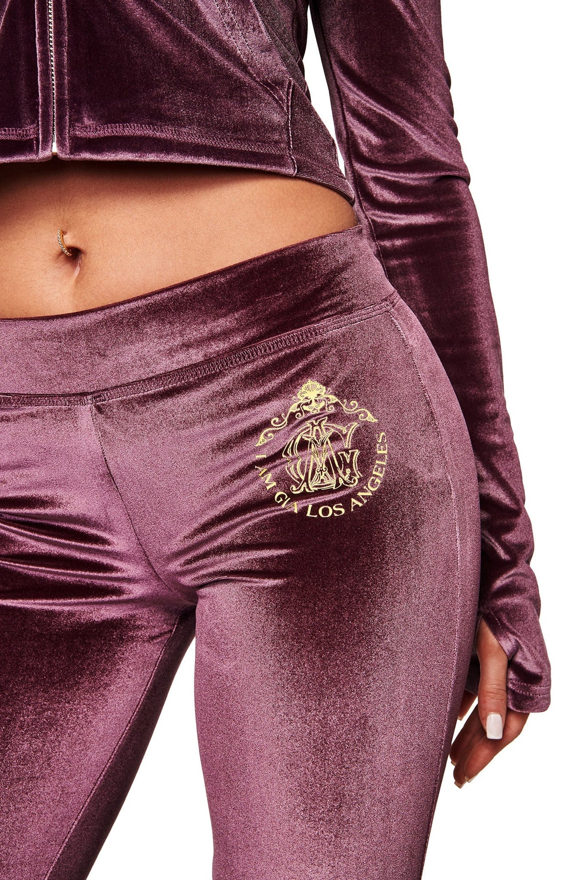 BLARE VELOUR POCKET TRACKPANT - PURPLE